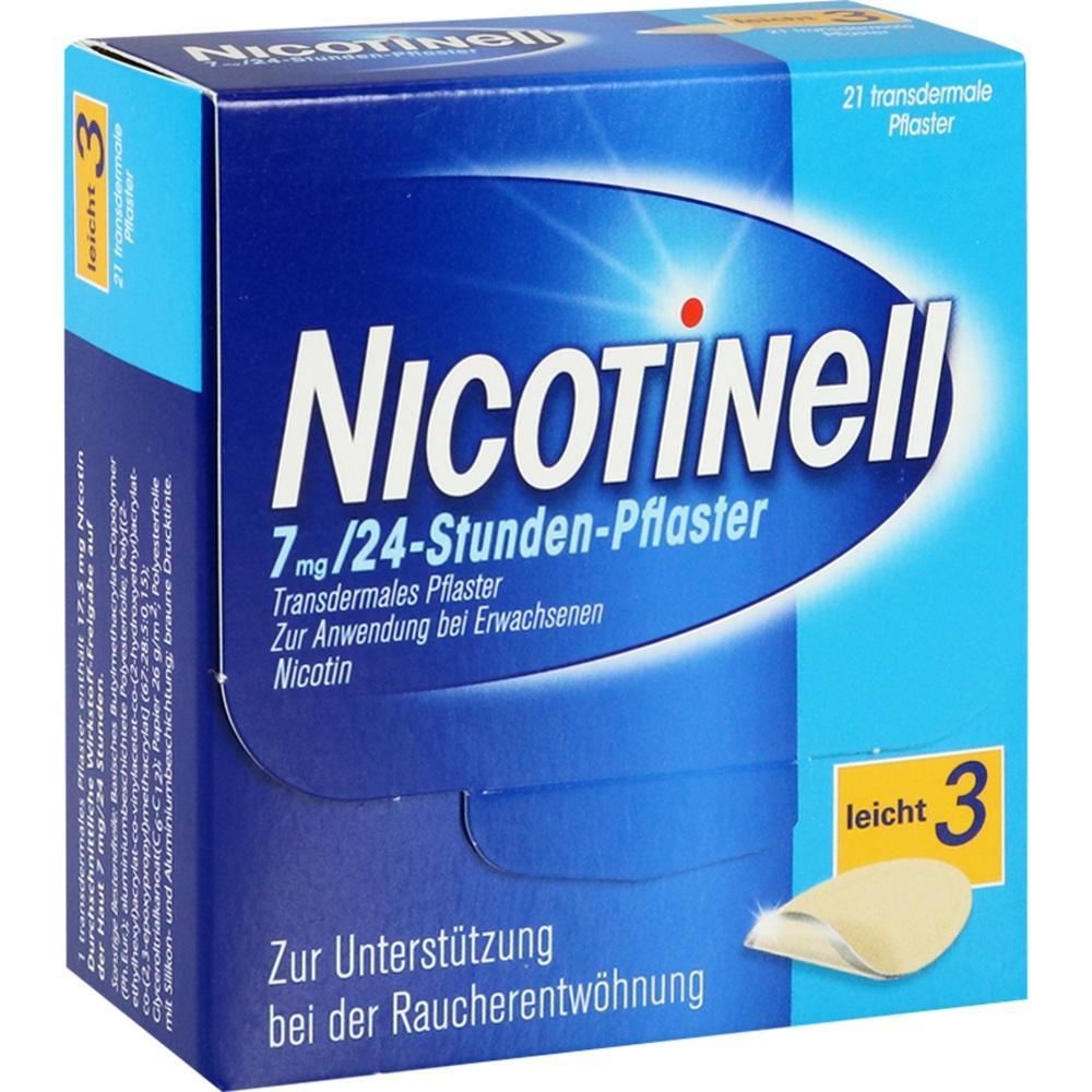 Eine Packung Nicotinell Pflaster zur Unterst&uuml;tzung beim Rauchen aufh&ouml;ren.