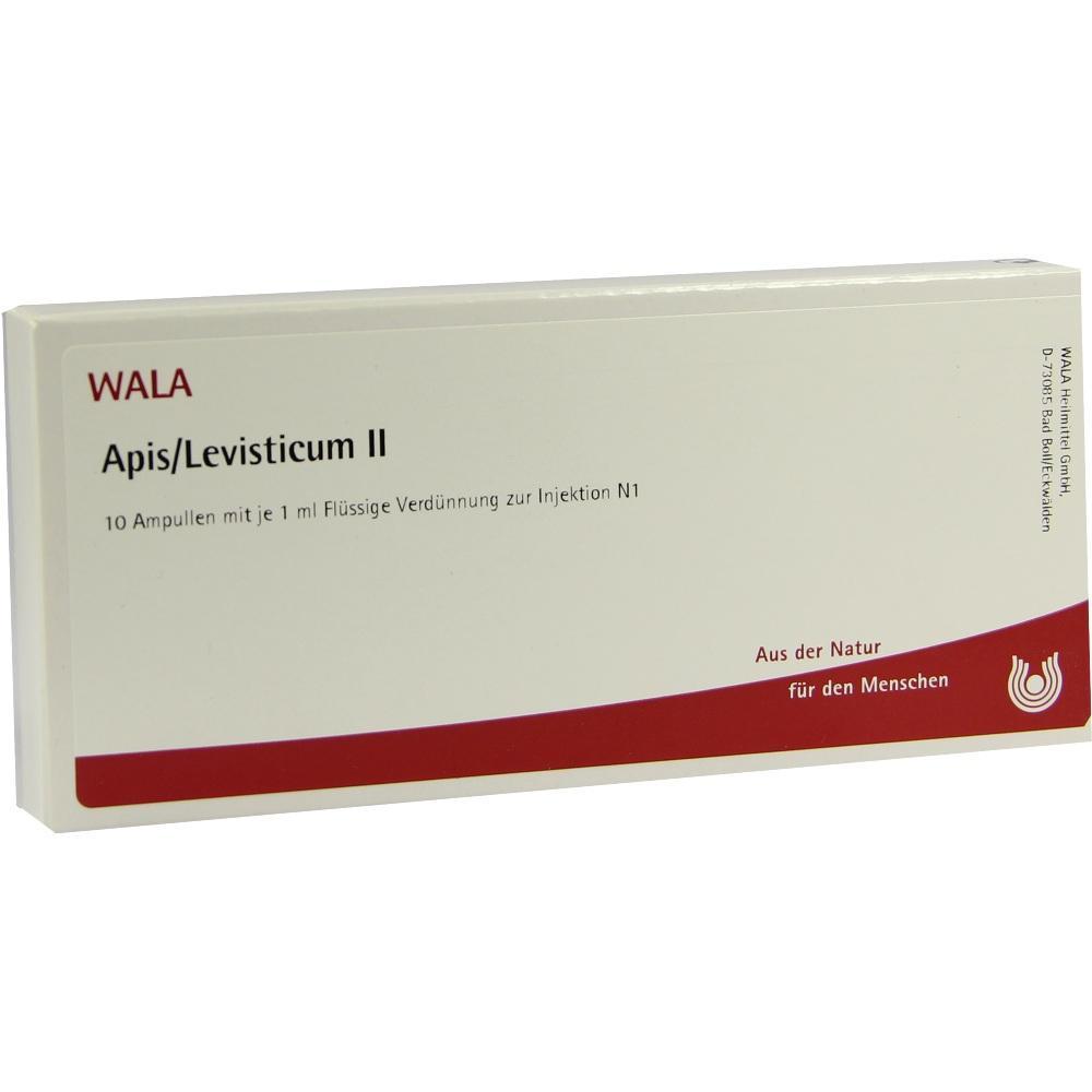 Eine Packung mit Ampullen namens Apis/Levisticum II.