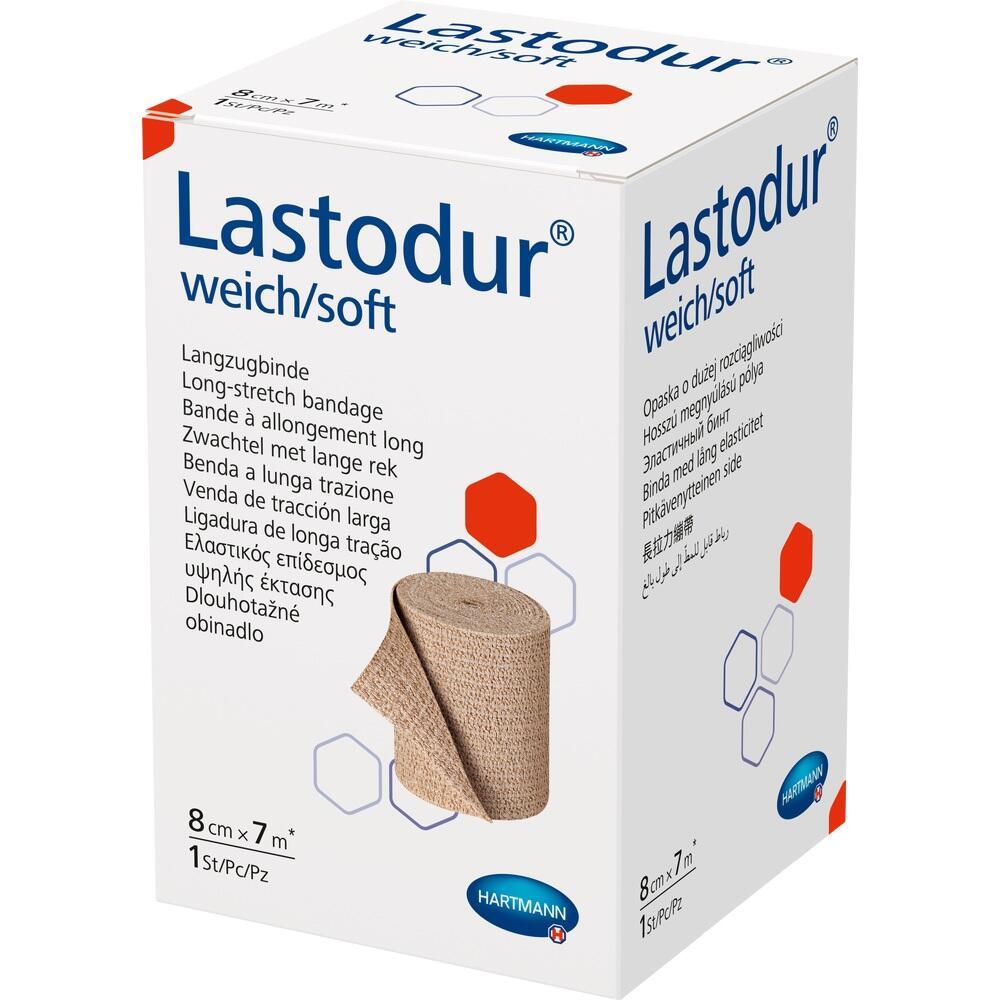 Eine Verpackung f&uuml;r eine elastische Bandage mit der Aufschrift "Lastodur weich/soft".