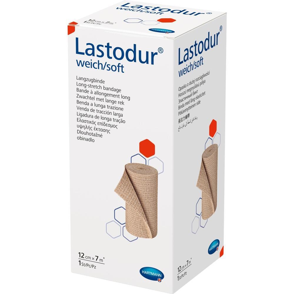 Eine Verpackung mit einer weichen, langen Bandage ist abgebildet.