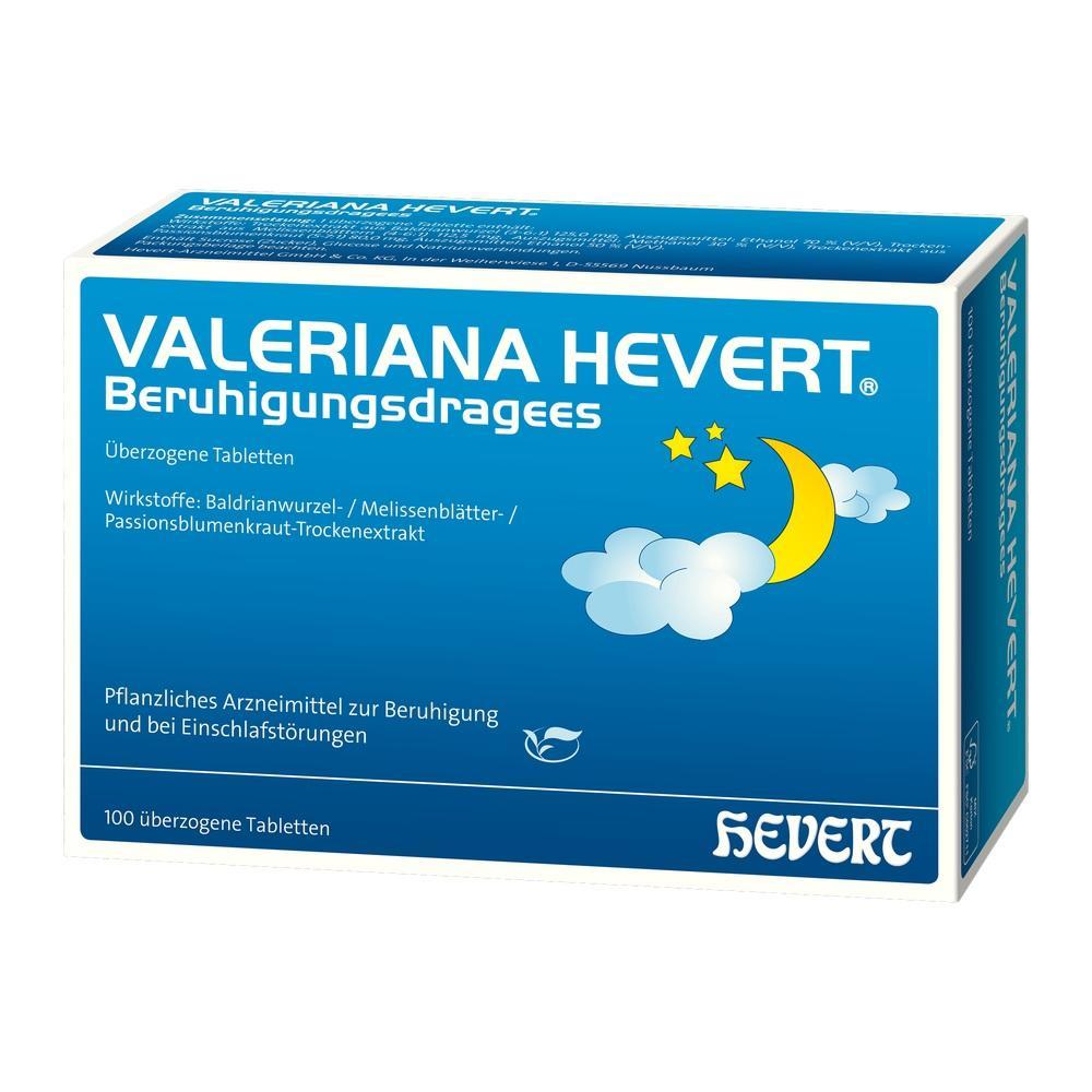 Eine Packung Beruhigungsdragees mit Mond und Sternen auf der Vorderseite.