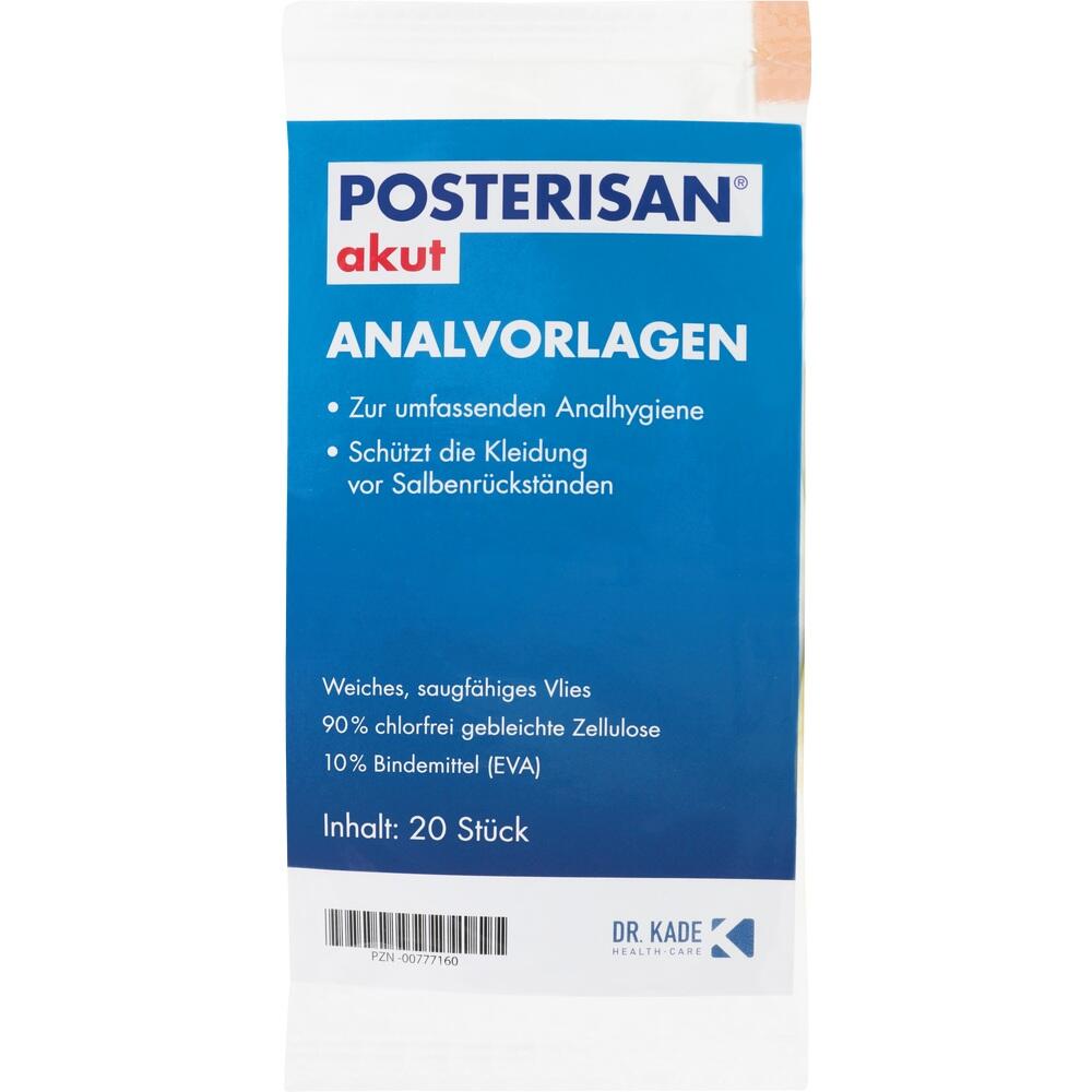 Verpackung von Analvorlagen f&uuml;r Hygiene, mit einfacher Zeichnung einer Person und Textdetails.