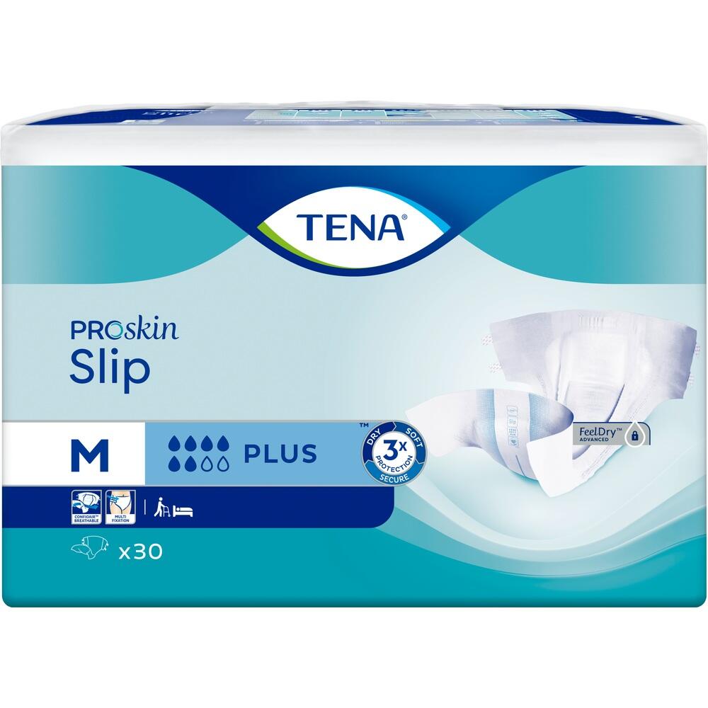 Eine Packung Windeln f&uuml;r Erwachsene der Marke TENA ProSkin in Gr&ouml;&szlig;e M.