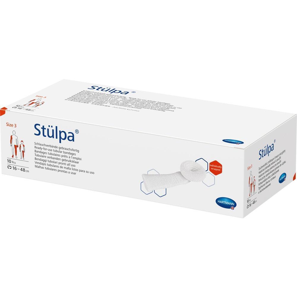 Wei&szlig;e Schachtel mit Schlauchverb&auml;nden der Marke St&uuml;lpa, Gr&ouml;&szlig;e 3.
