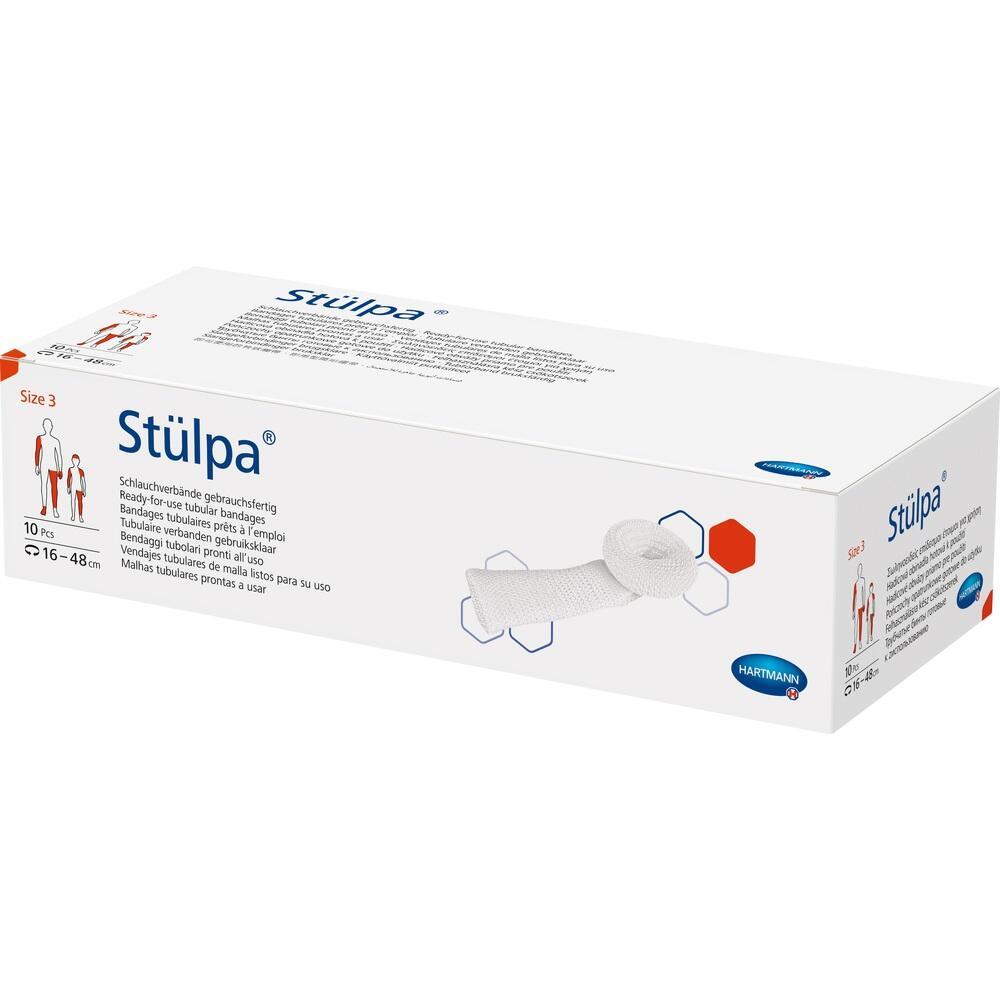 Wei&szlig;e Verpackung mit der Aufschrift "St&uuml;lpa", zeigt einen Verband und Symbole.