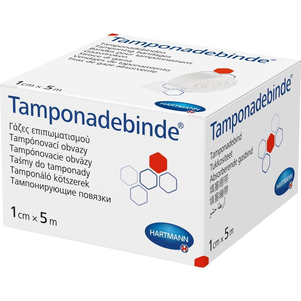 Wei&szlig;e Schachtel mit der Aufschrift "Tamponadebinde" von Hartmann.