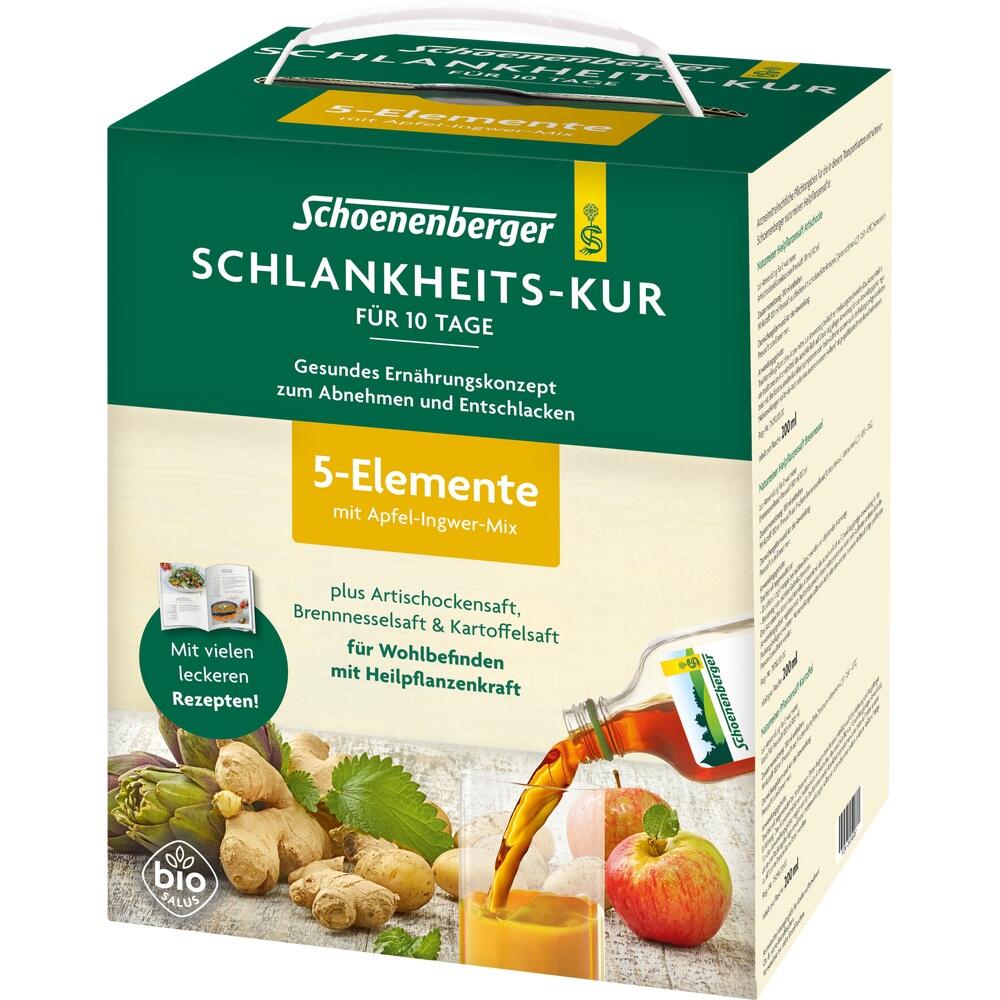 Eine Packung einer 10-t&auml;gigen Schlankheitskur mit Apfel-Ingwer-Mix von Schoenenberger.