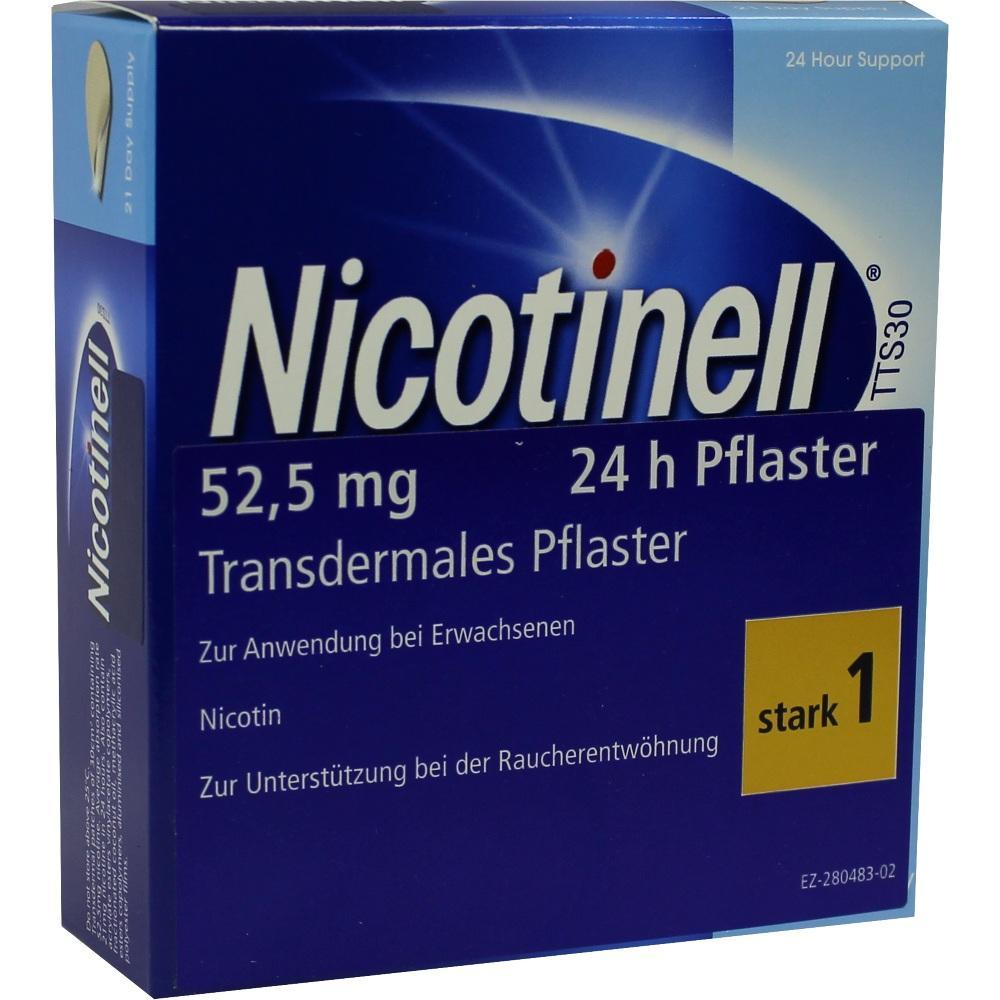 Blaue Verpackung von Nicotinell-Pflastern zur Raucherentw&ouml;hnung f&uuml;r Erwachsene.