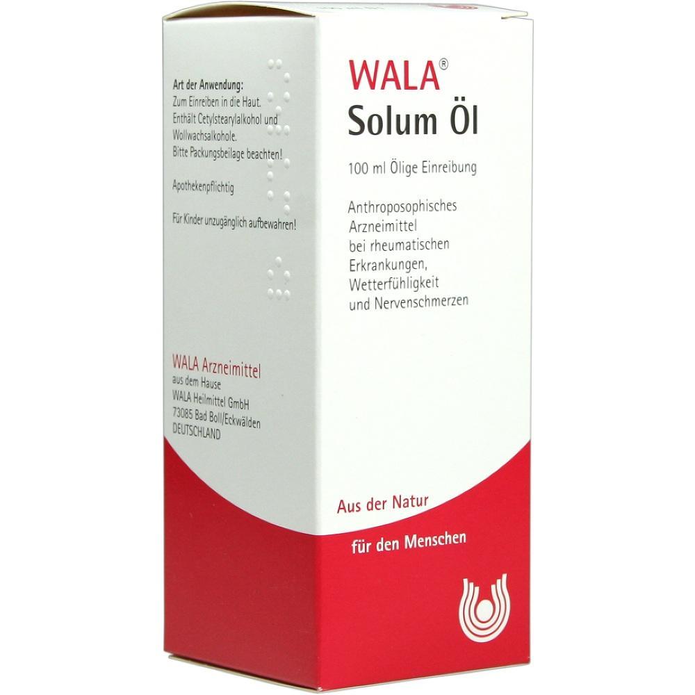 Verpackung des WALA Solum &Ouml;ls, ein anthroposophisches Arzneimittel zur &auml;u&szlig;eren Anwendung.