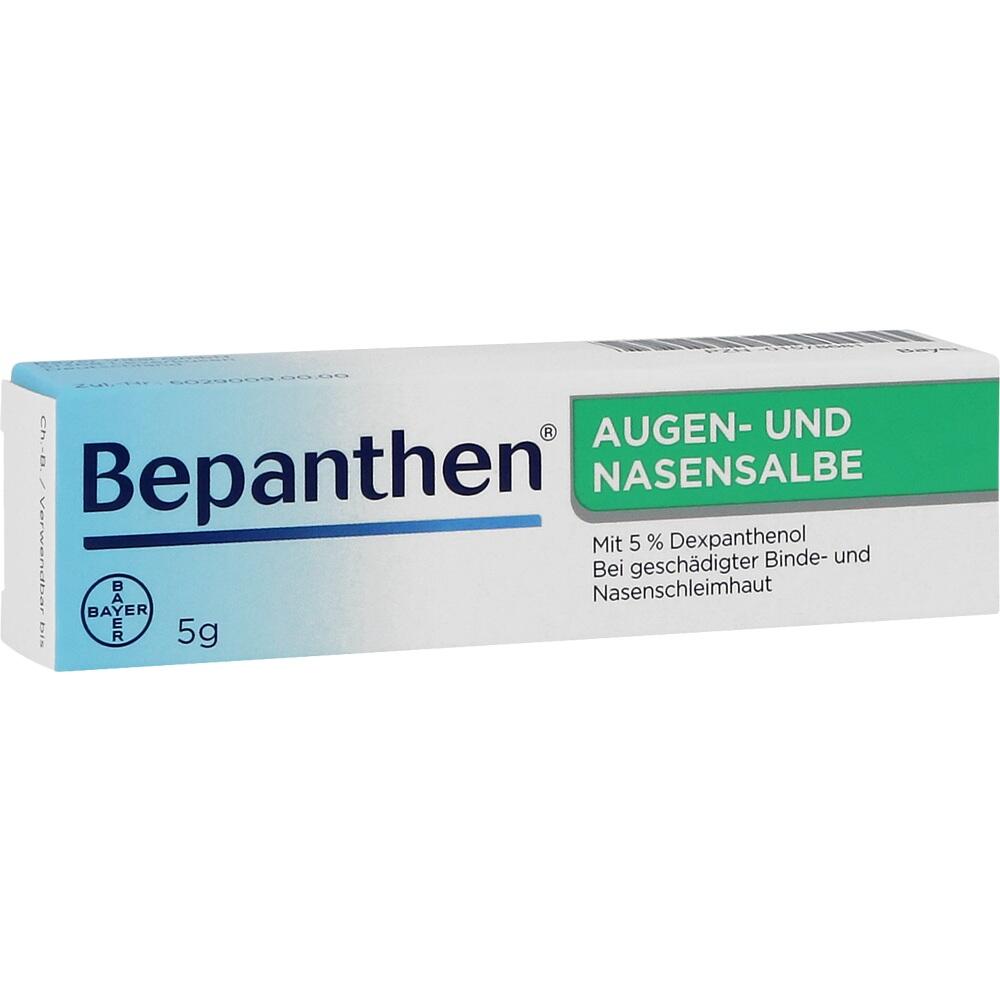 Eine Tube Bepanthen Augen- und Nasensalbe mit 5% Dexpanthenol.