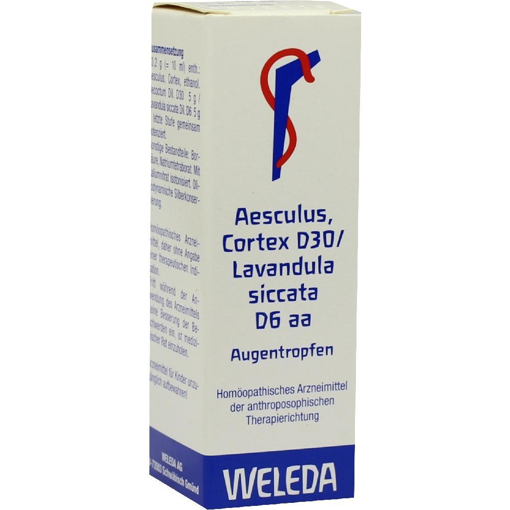 Wei&szlig;e Schachtel mit blauer Aufschrift f&uuml;r hom&ouml;opathische Augentropfen von Weleda.