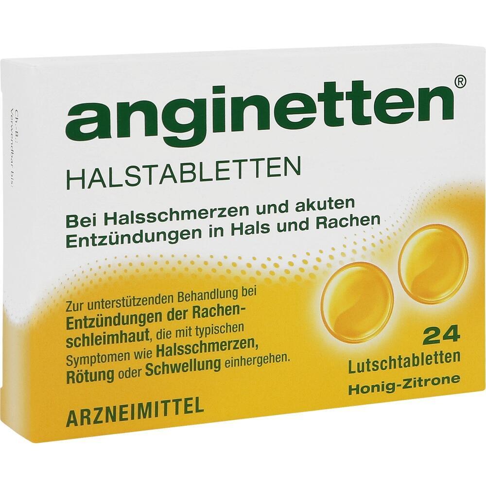 Eine Packung Halstabletten gegen Halsschmerzen und Entz&uuml;ndungen, mit Honig-Zitronen-Geschmack.