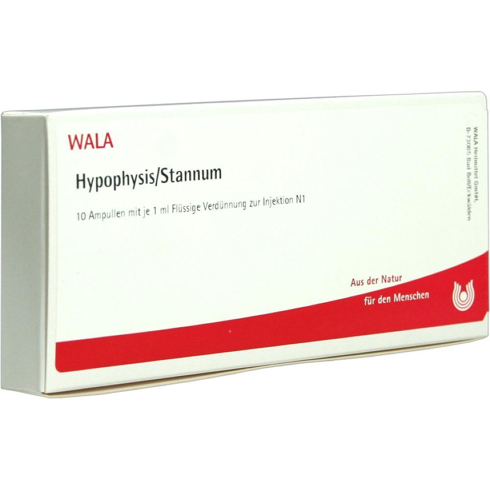 Packung mit Ampullen f&uuml;r Injektionen von WALA, Aufschrift "Hypophysis/Stannum".