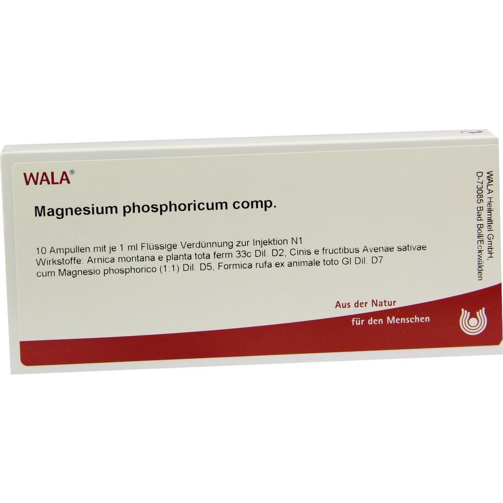 Eine Packung mit Ampullen von "Magnesium phosphoricum comp." der Marke WALA.