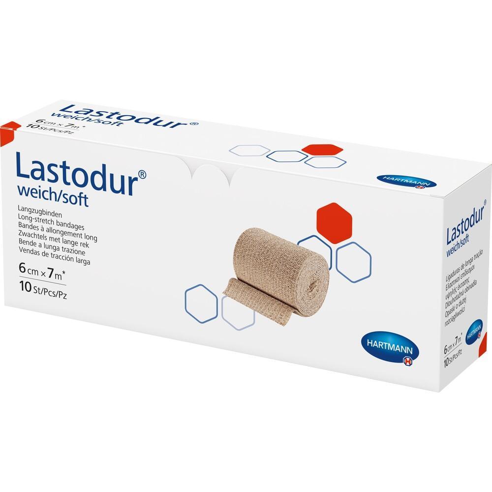 Eine wei&szlig;e Schachtel mit elastischen Verbandrollen vorne.