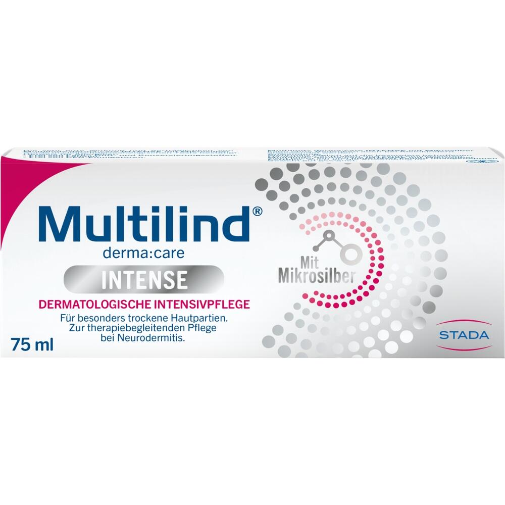 Verpackung von Multilind Intense mit Mikrosilber f&uuml;r trockene Haut.