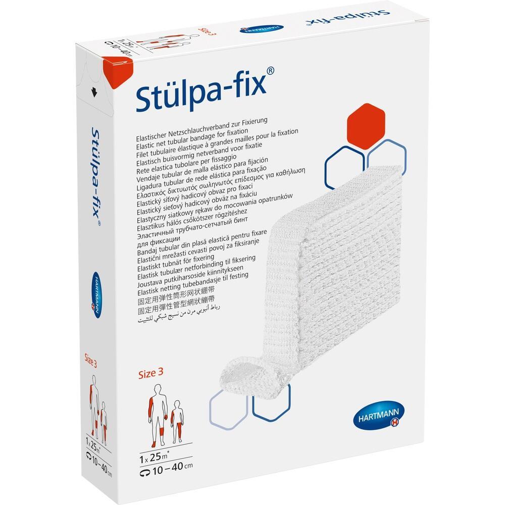 Verpackung eines elastischen Netzschlauchverbandes mit der Aufschrift "St&uuml;lpa-fix".