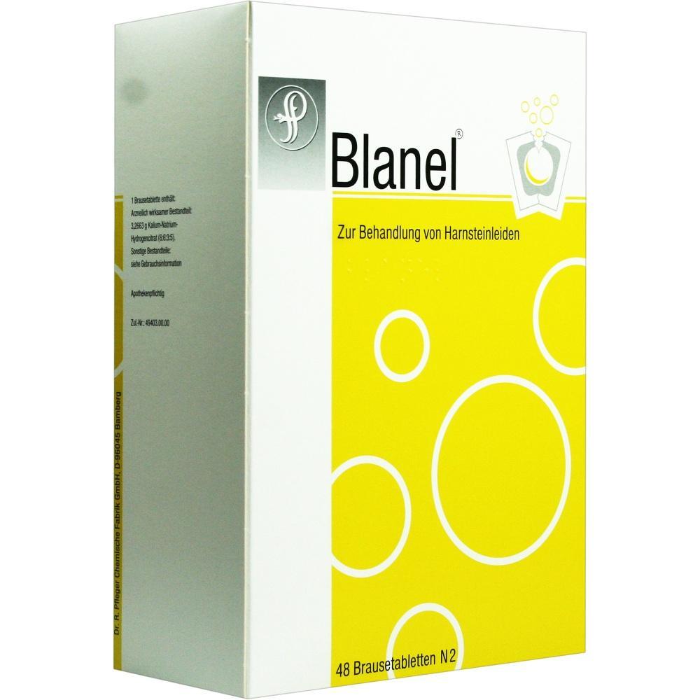 Eine gelbe Verpackung von Brausetabletten zur Behandlung von Harnsteinen.