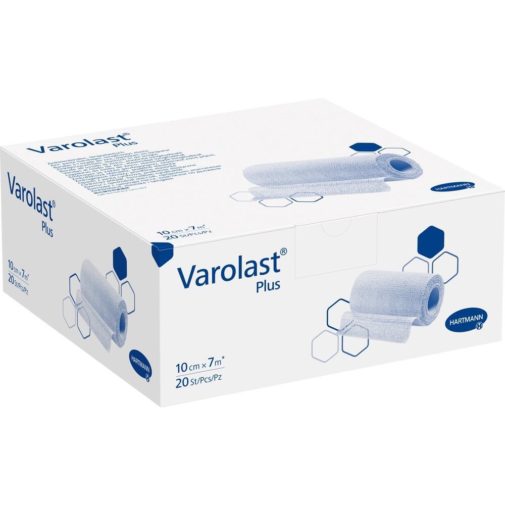 Wei&szlig;e Box mit der Aufschrift "Varolast Plus" und Bild einer blauen Binde.