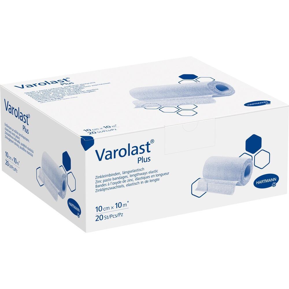 Eine Verpackung f&uuml;r Varolast Plus Zinkpflasterbinden von Hartmann.