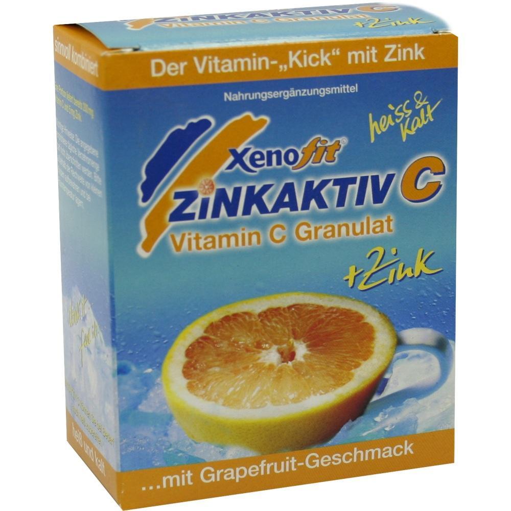 Eine Packung Vitamin C Granulat mit Grapefruit-Geschmack.