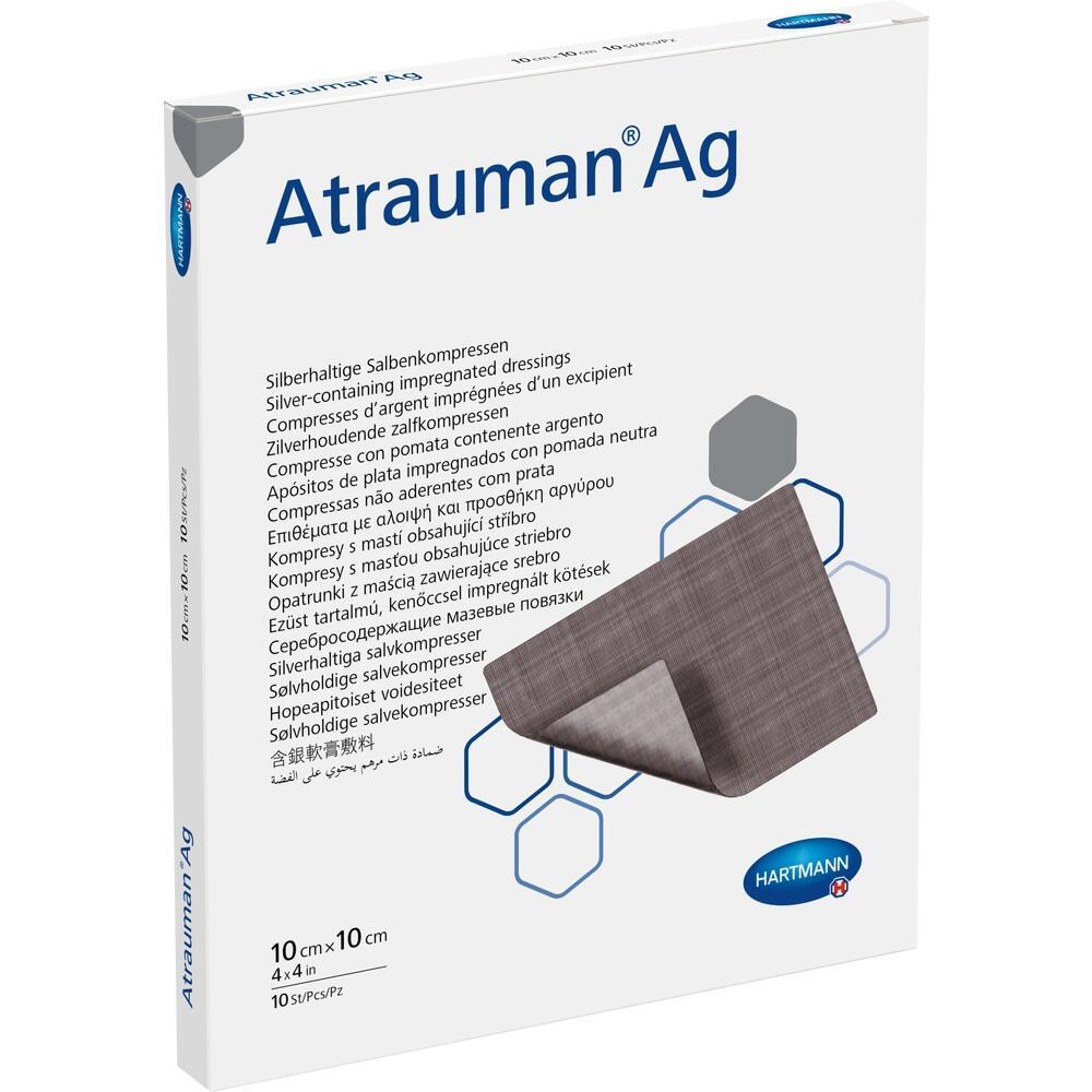 Die Verpackung zeigt Salbenkompressen mit Silber von Atruman Ag.