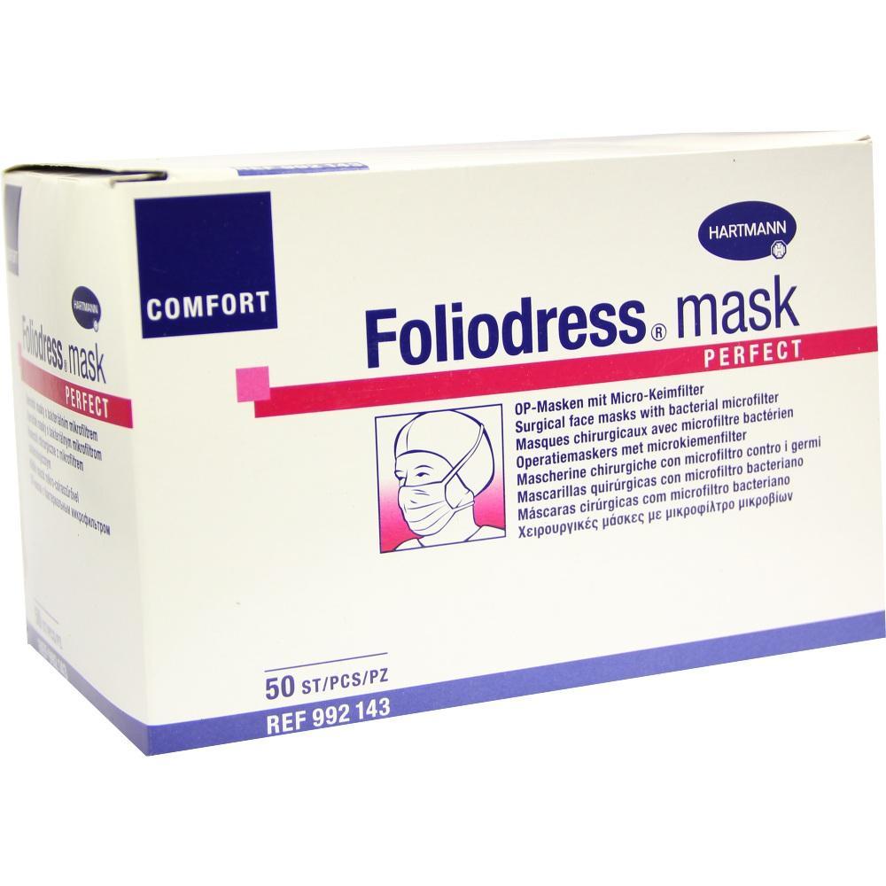 Ein Karton mit OP-Masken der Marke Foliodress.