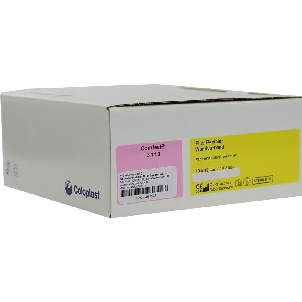 Eine wei&szlig;e Box mit einem Wundverband von Coloplast.