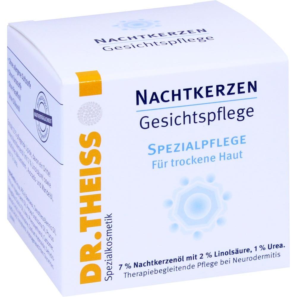 Wei&szlig;e Verpackung einer Nachtkerzen-Gesichtspflege f&uuml;r trockene Haut.