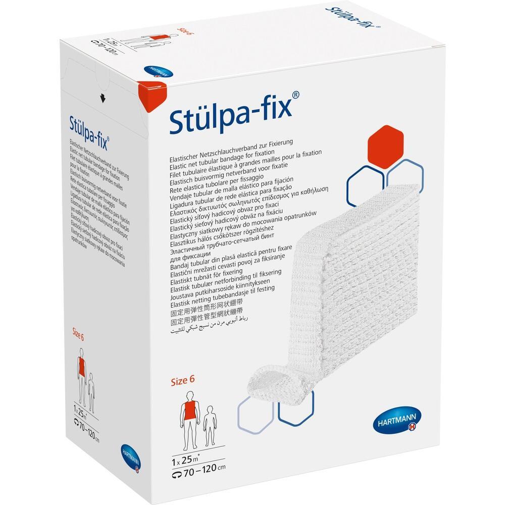 Wei&szlig;e Verpackung von elastischem Schlauchverband mit dem Namen "St&uuml;lpa-fix".