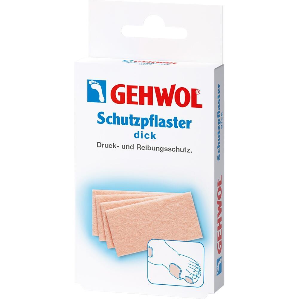 Packung von GEHWOL Schutzpflaster f&uuml;r Druck- und Reibungsschutz auf der Haut.