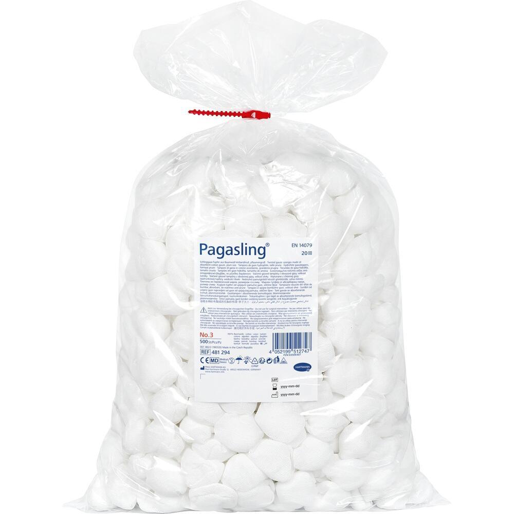 Eine Plastikt&uuml;te mit vielen wei&szlig;en Mullbinden darin.