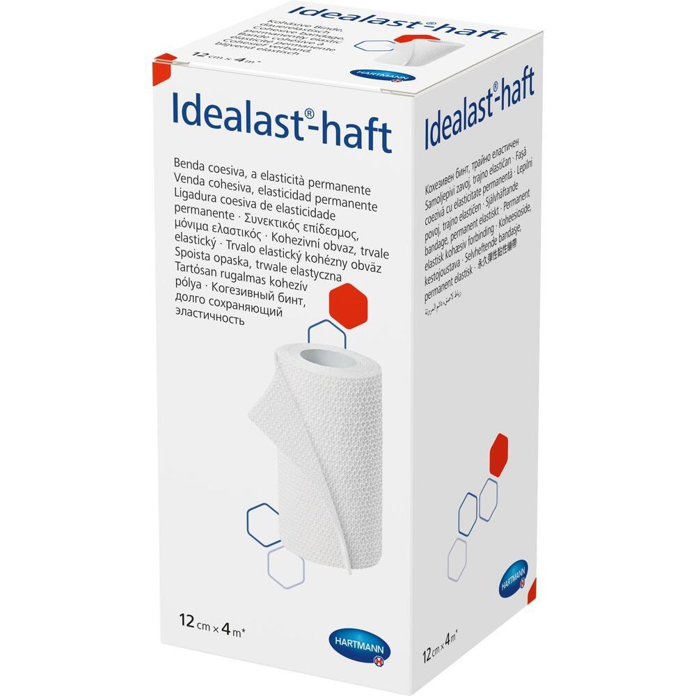 Eine wei&szlig;e Box mit elastischen Verband, Marke "Idealast-haft", von Hartmann.
