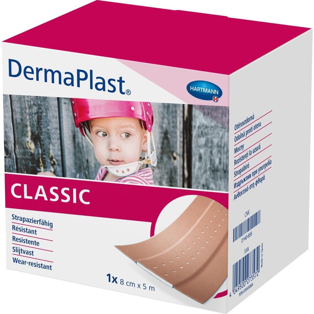 Eine Verpackung mit Pflaster und einem Kind mit Helm sitzt vorne drauf.