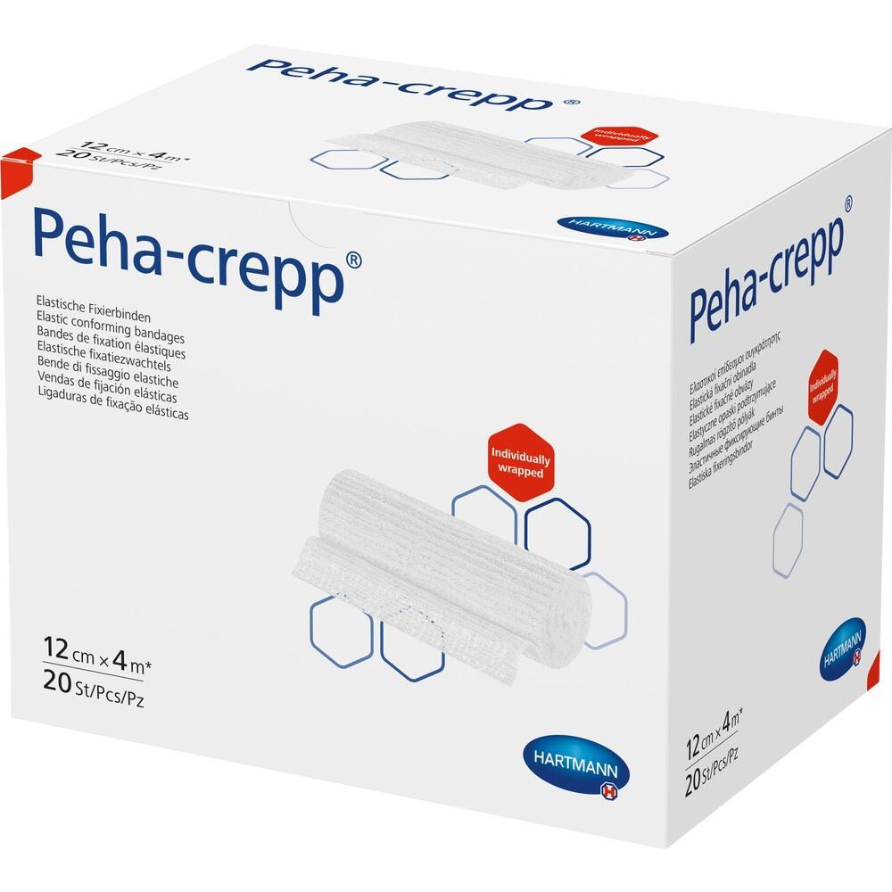 Eine wei&szlig;e Box mit elastischen Fixierbinden von Peha-crepp.