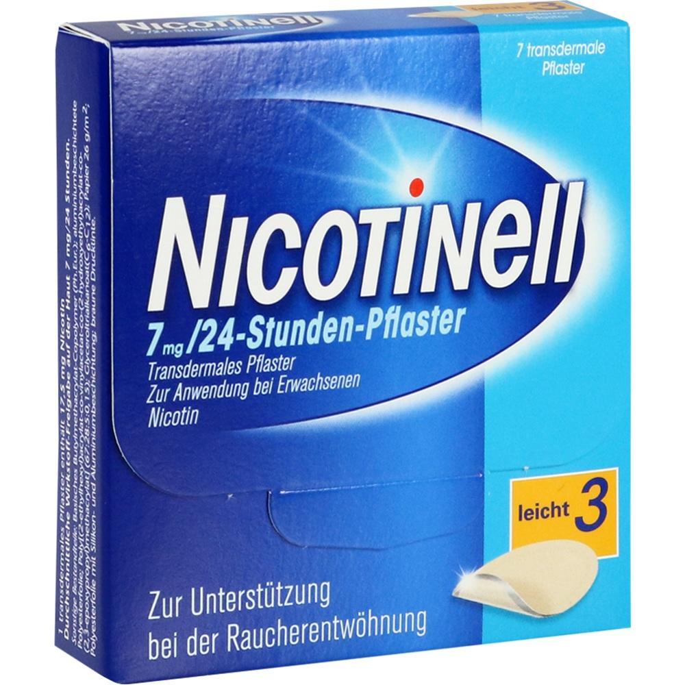 Blaue Schachtel mit Nicotinell-Pflastern zur Raucherentw&ouml;hnung.