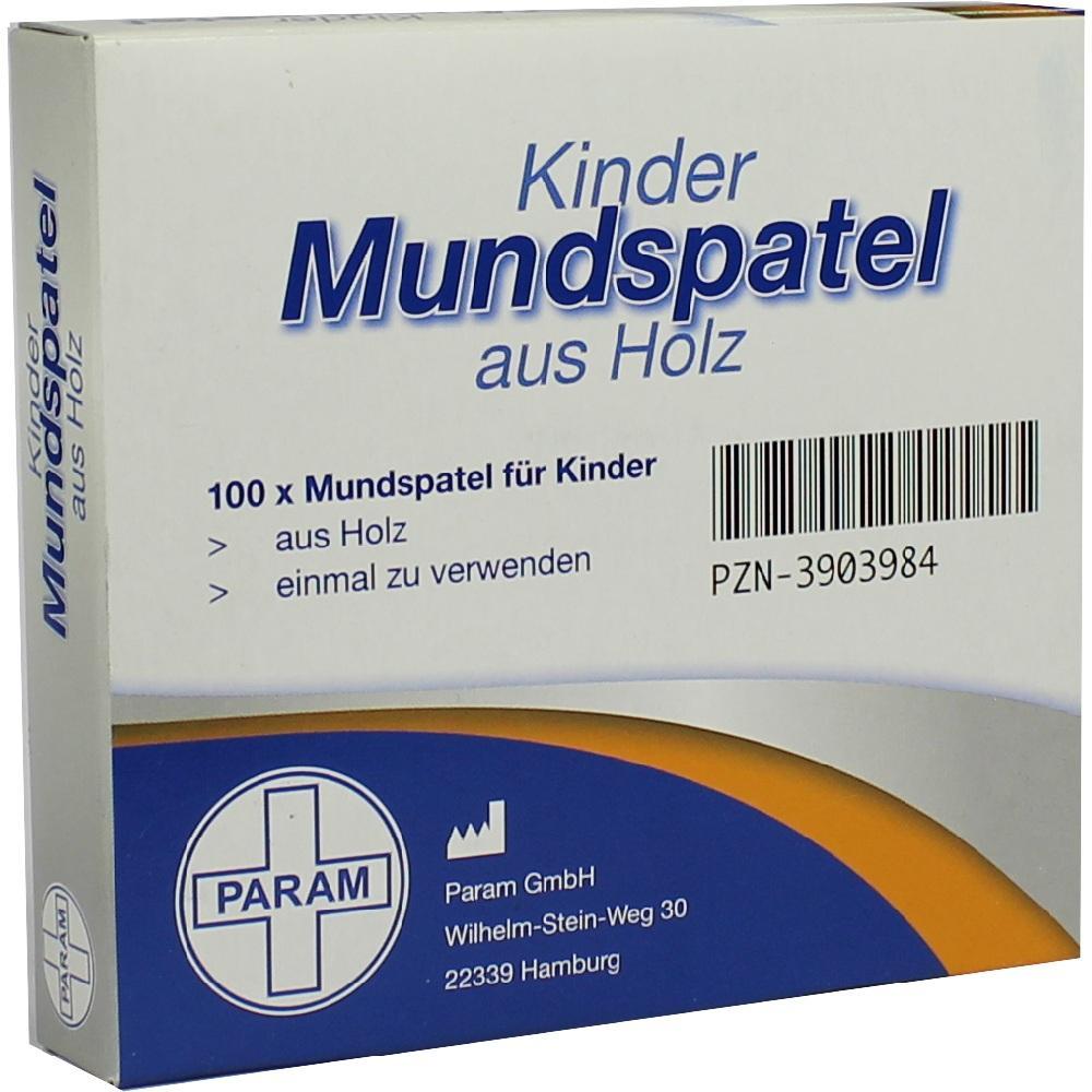 Eine Verpackung mit h&ouml;lzernen Mundspateln f&uuml;r Kinder.