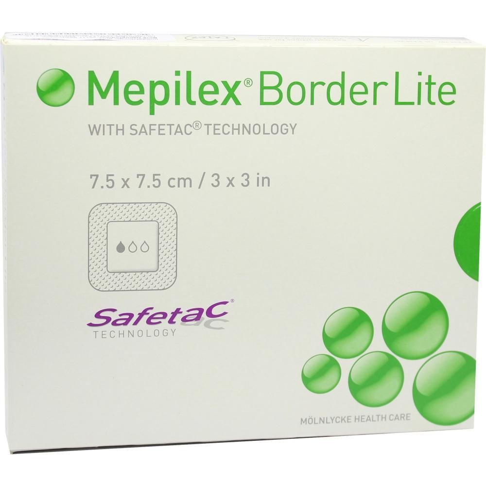 Verpackung von Mepilex Border Lite Pflaster mit gr&uuml;nen Kreisen.