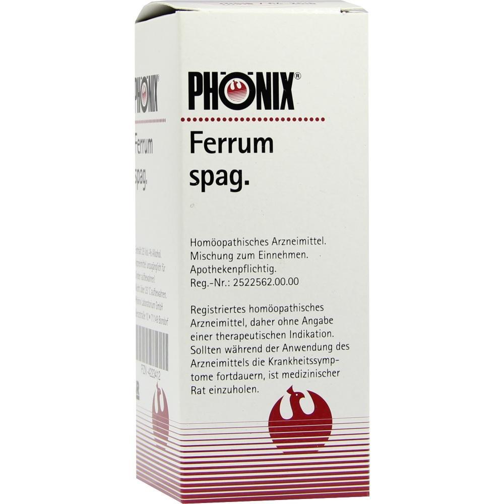 Eine Packung eines hom&ouml;opathischen Mittels mit der Aufschrift "Ferrum spag.".