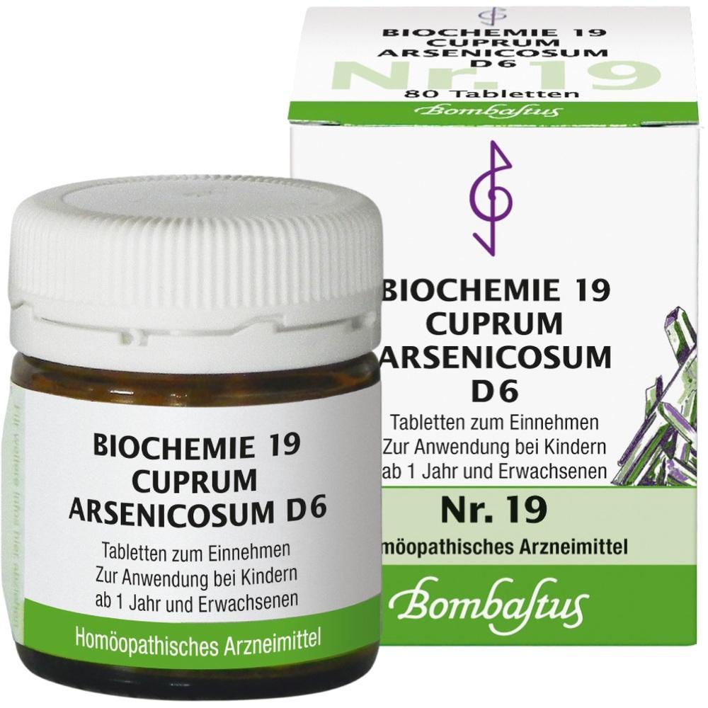 Braunglasflasche mit Tabletten und Verpackung für homöopathisches Mittel.