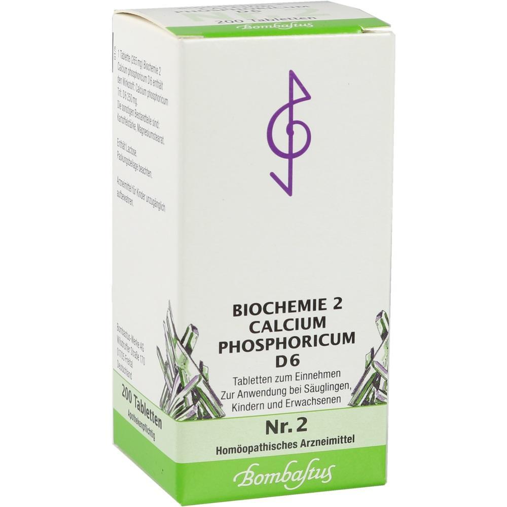 Weiße Verpackung von homöopathischen Tabletten "Biochemie 2 Calcium Phosphoricum D6".