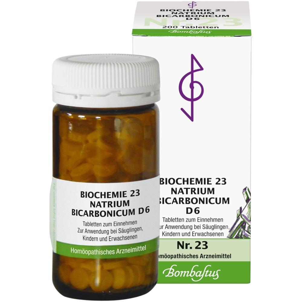 Braunes Glasfläschchen mit weißen Tabletten, daneben eine Verpackung mit grüner Aufschrift.