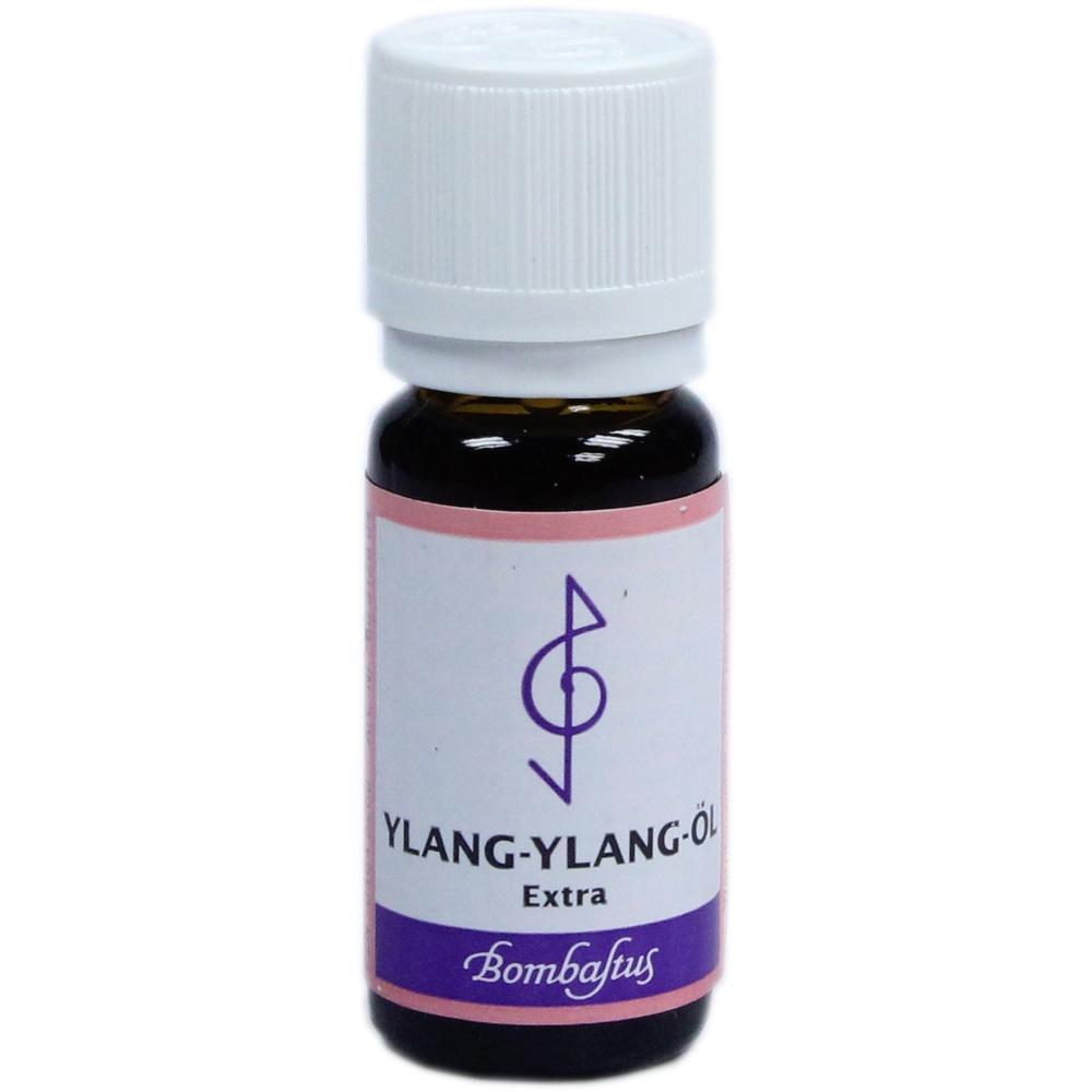 Kleine Flasche mit Ylang-Ylang-Öl und weißem Deckel.