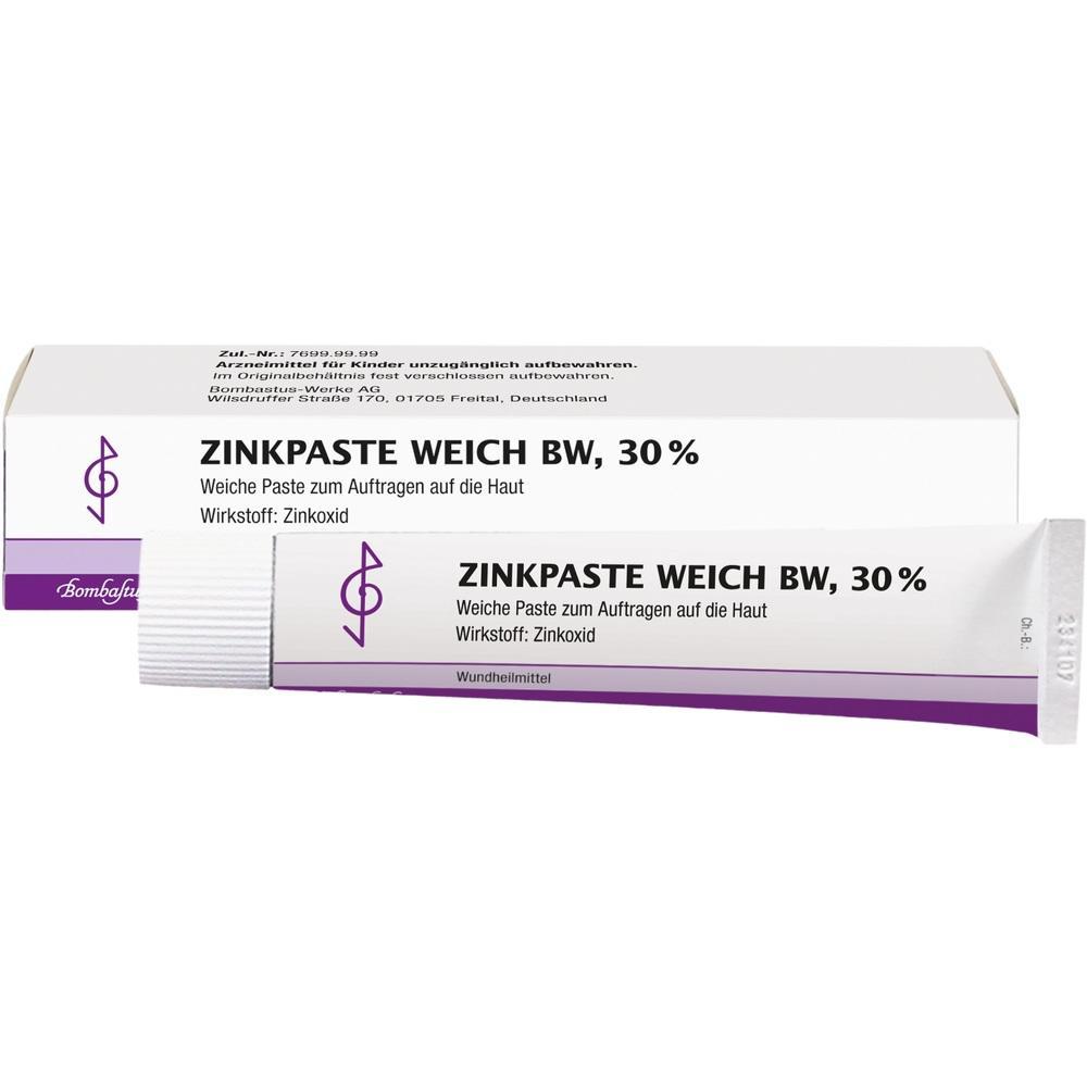 Eine Tube Zinkpaste und die dazugehörige Verpackung liegen nebeneinander.