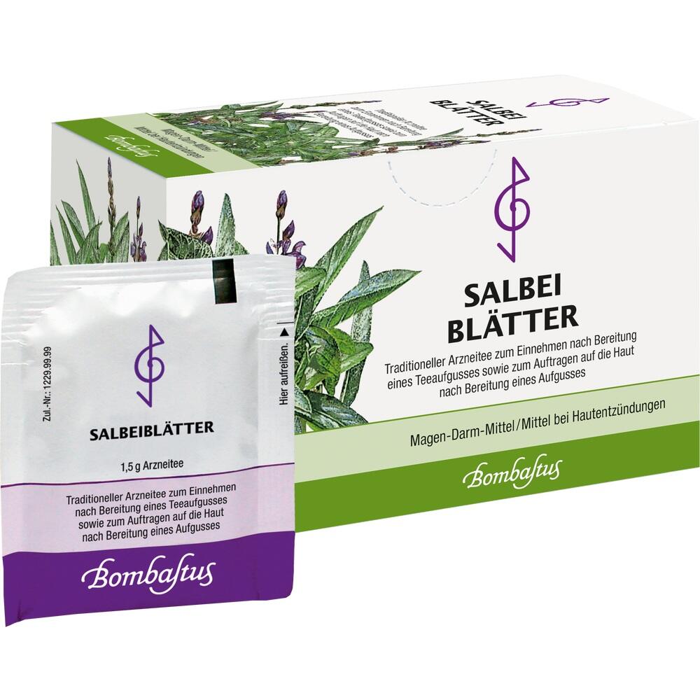 Eine Packung mit Salbei-Bl&auml;ttern f&uuml;r Tee als traditionelles Heilmittel.