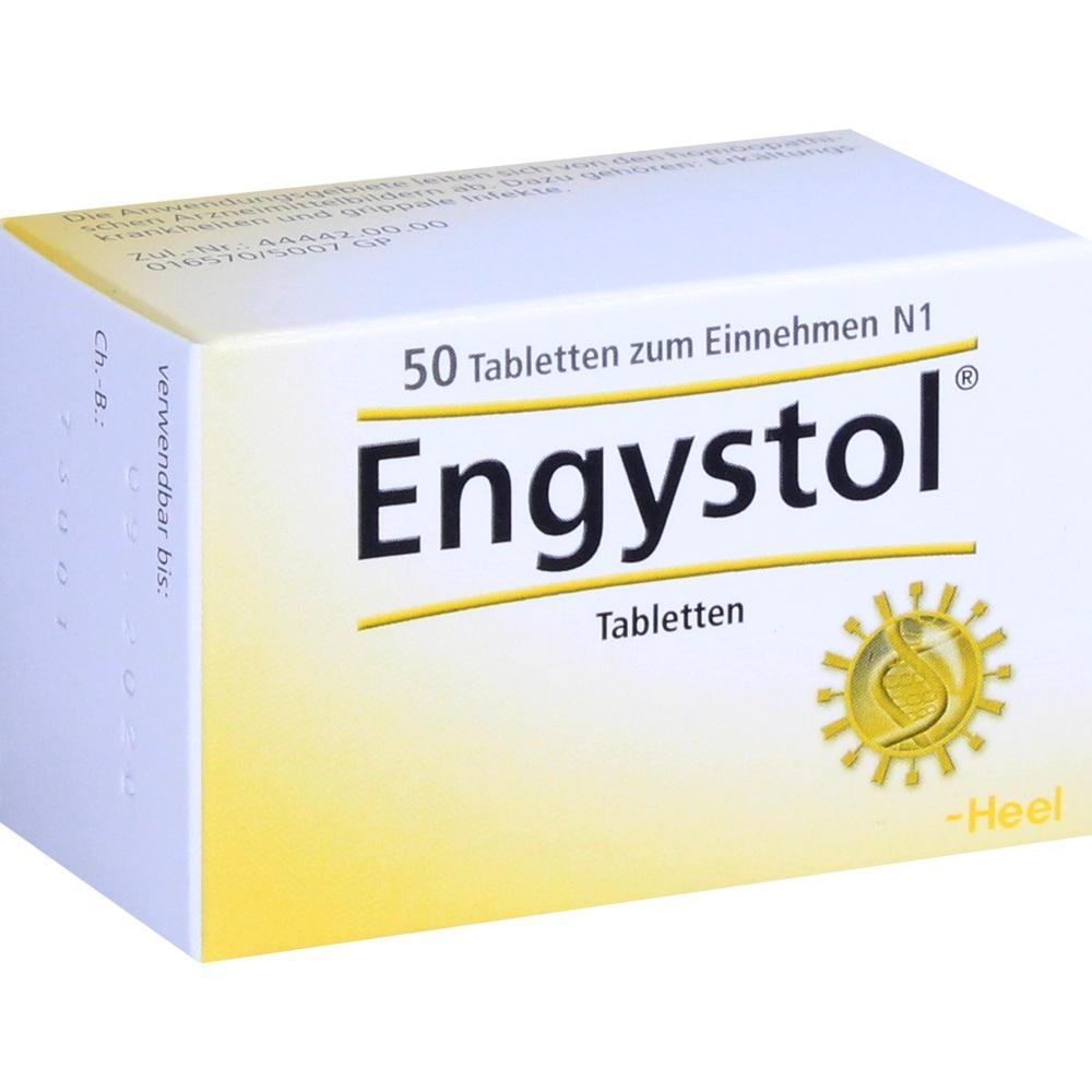 Packung mit Engystol-Tabletten zur Einnahme, 50 St&uuml;ck.