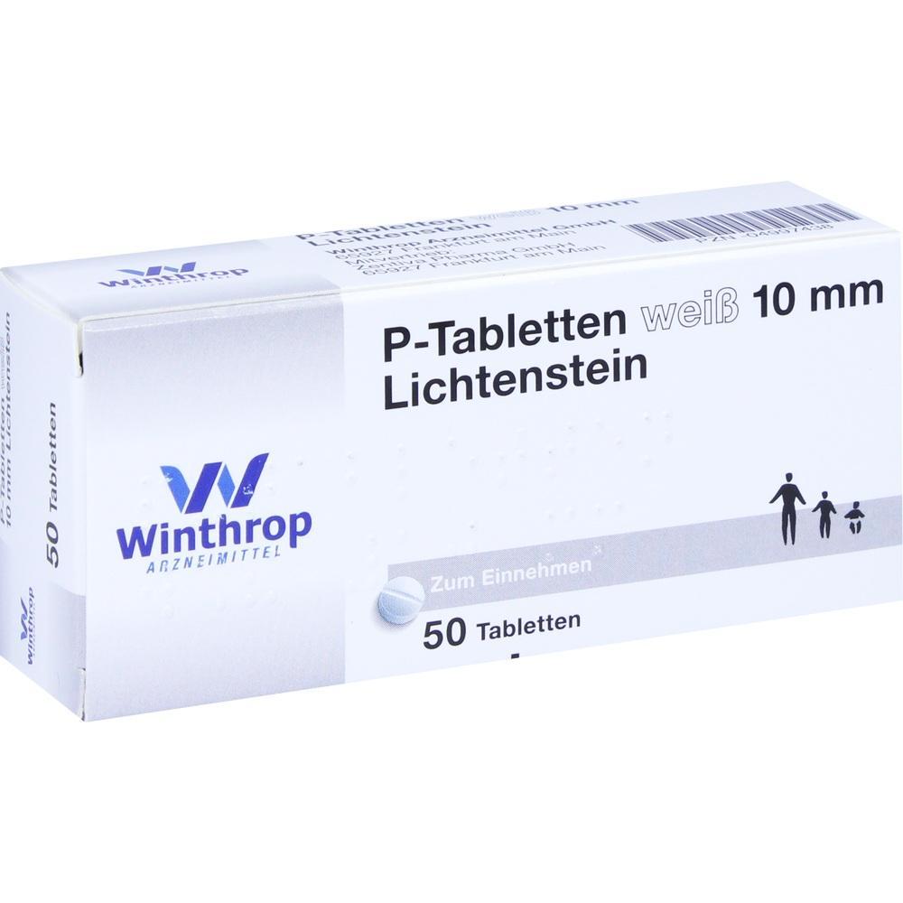 Wei&szlig;e Arzneimittel-Packung mit 50 Tabletten von Winthrop.