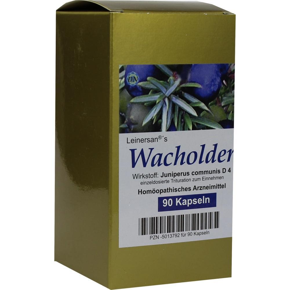 Verpackung von Wacholder-Kapseln mit 90 St&uuml;ck f&uuml;r hom&ouml;opathische Anwendung.