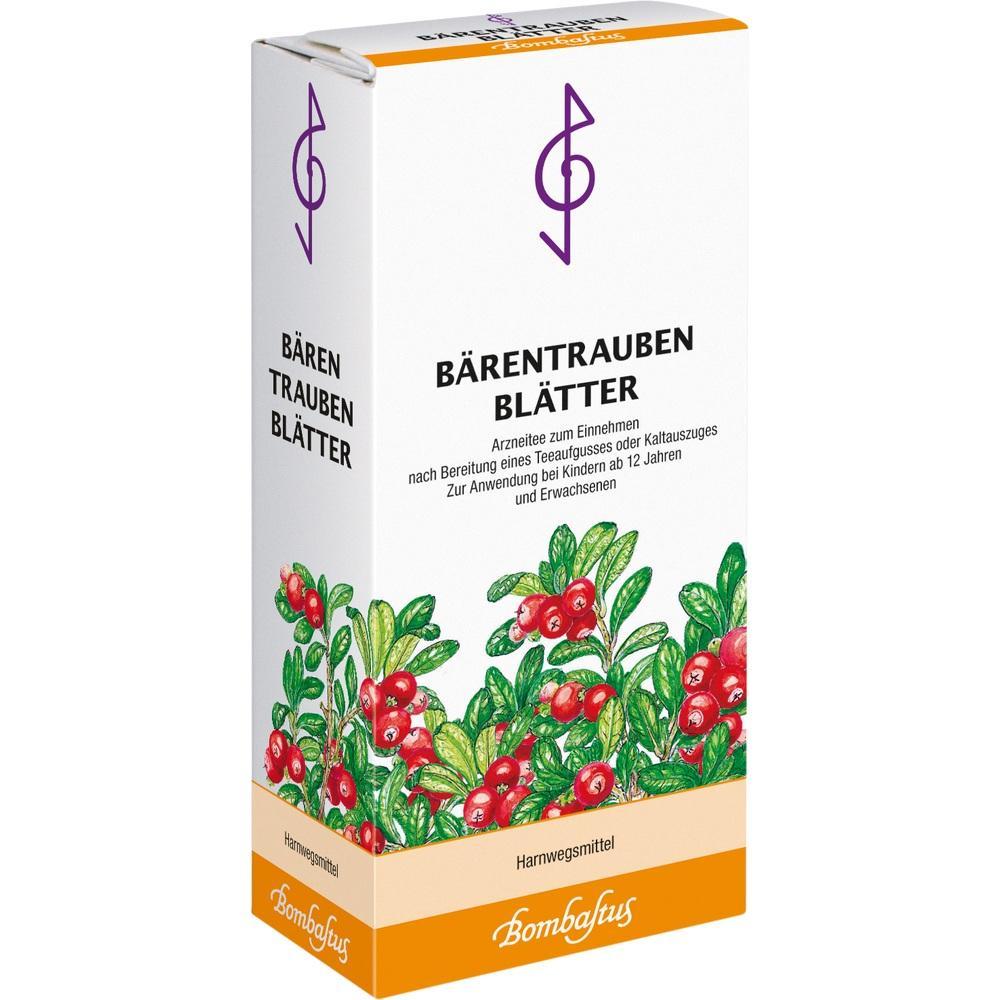 Eine Verpackung mit B&auml;rentraubenbl&auml;ttern f&uuml;r Tee bei Harnwegserkrankungen.