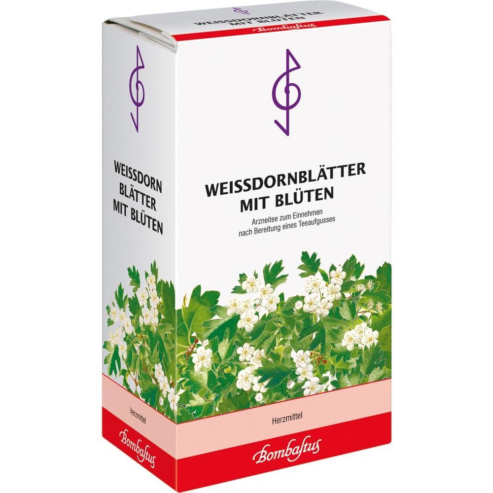 Eine Packung Tee mit Wei&szlig;dornbl&auml;ttern und Bl&uuml;ten als Herzmittel.